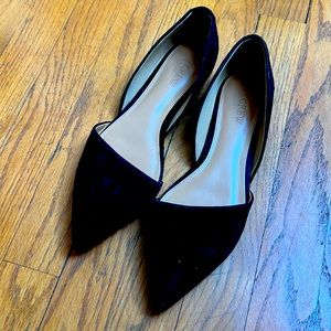 J Crew Black Flats 8.5 womens suede